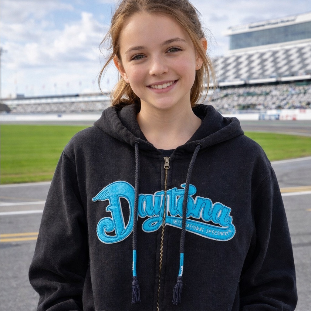 Girls Daytona International Speedway Zip Up Hoodie Size Xxl 1618